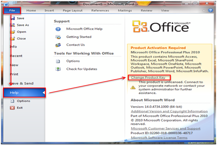 How To Change Your Microsoft Office 2010, 2013 Or 2016 Product Key ...